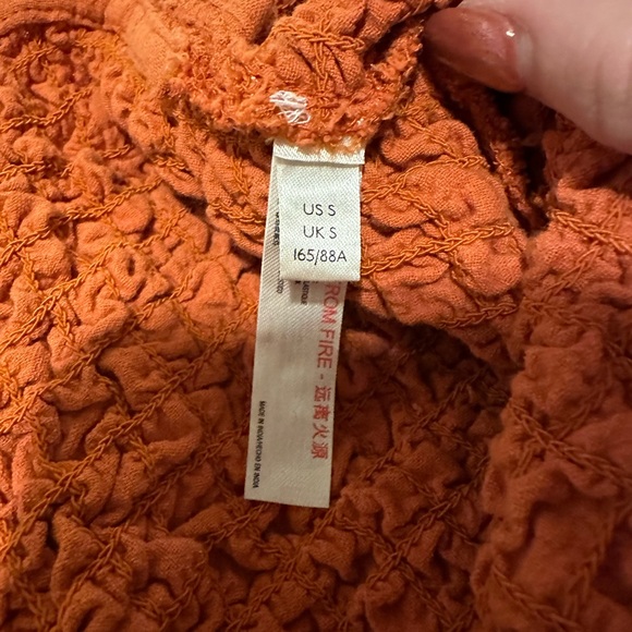 Free People smocked backless dress (burnt orange color) - Picture 4 of 6